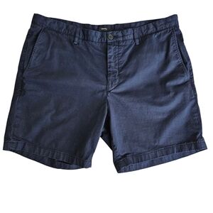 Theory Chino Shorts Navy Blue Flat Front Bermuda Short Mens 36